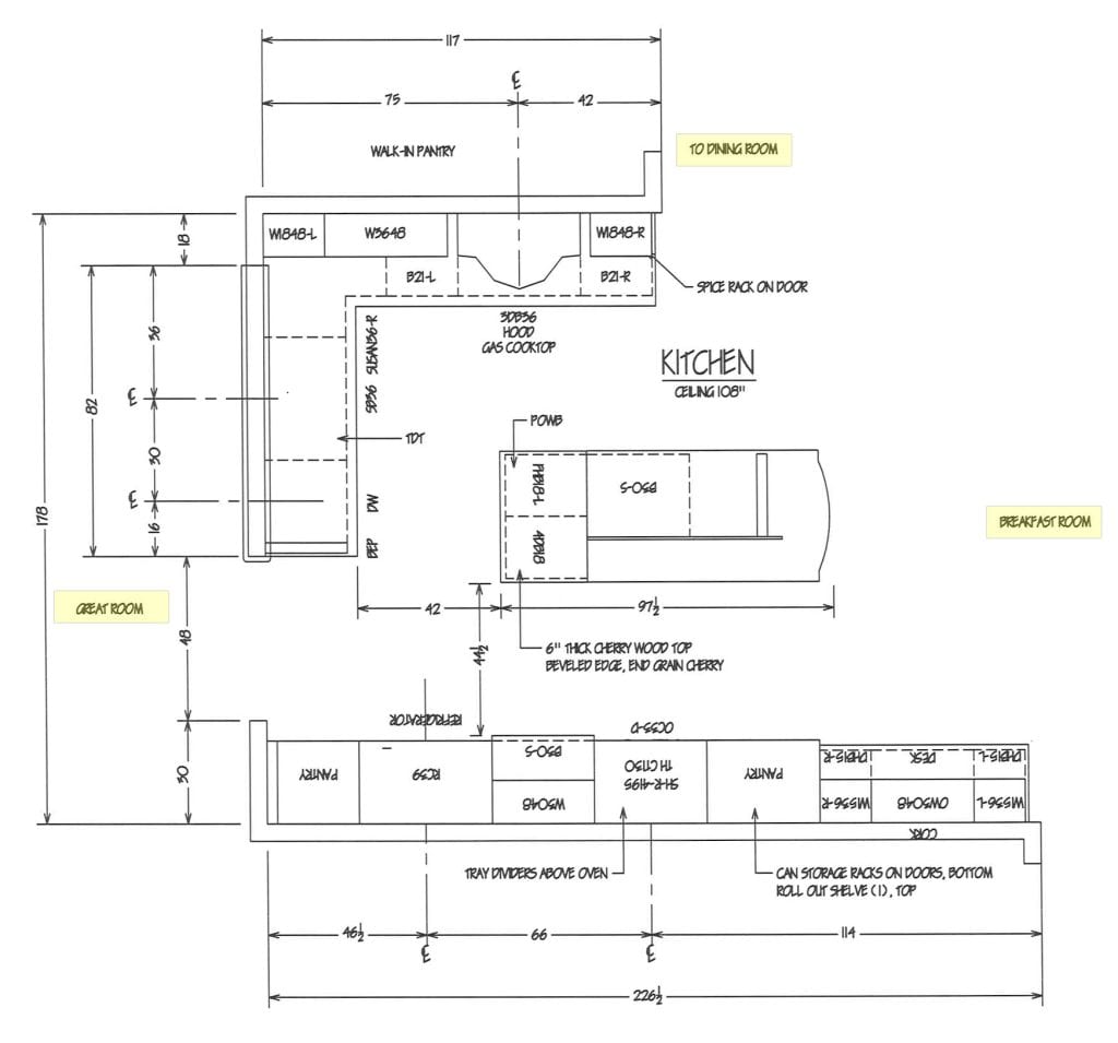 Floorplan for Remodeled Kitchen in Lemoyne, PA