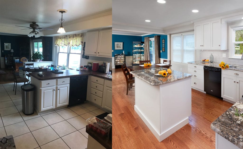 Before and After - Colonial Center Hall Remodel