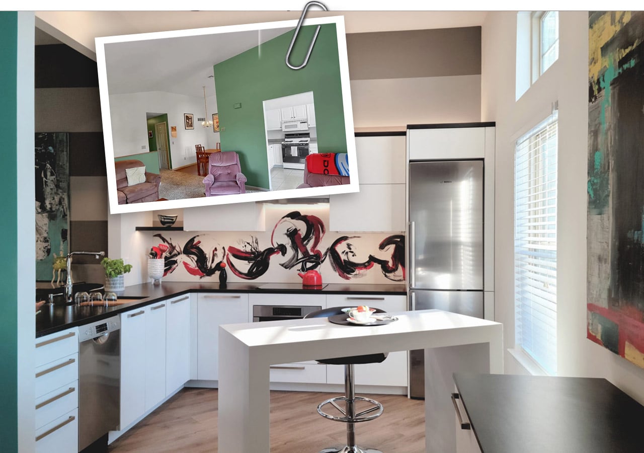 Flexibility and Focus on Art in Condo Kitchen - Mother Hubbard's Custom ...